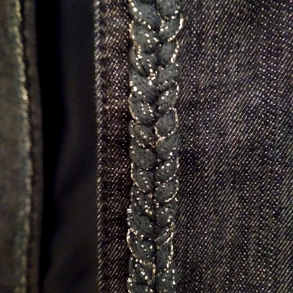 Christopher & Banks Open, Sparkling Braided Edges, Chic Jean Jacket - Picture 7 of 13